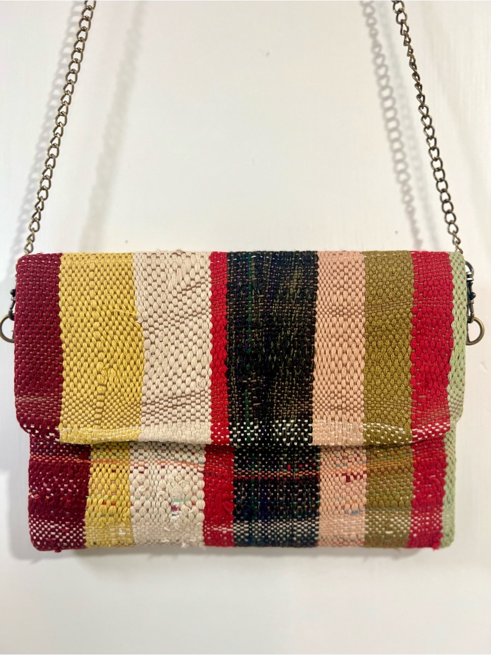 Handmade Moroccan Multicolor Woven Crossbody Bag